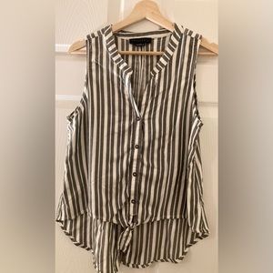 Sanctuary striped tie front tank, size Large Petite
